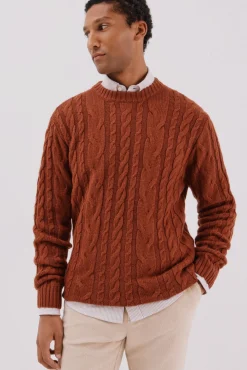 Jersey lana trenzado cuello caja