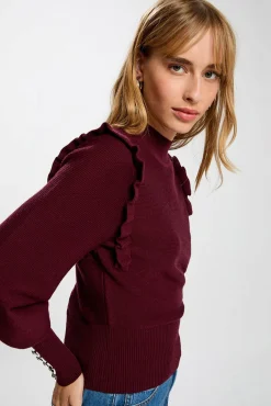 Jersey manga larga con volantes