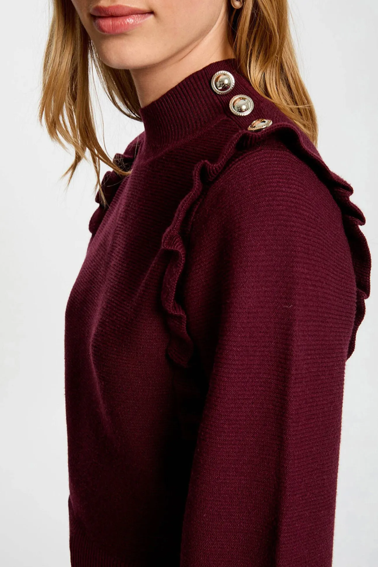 Jersey manga larga con volantes