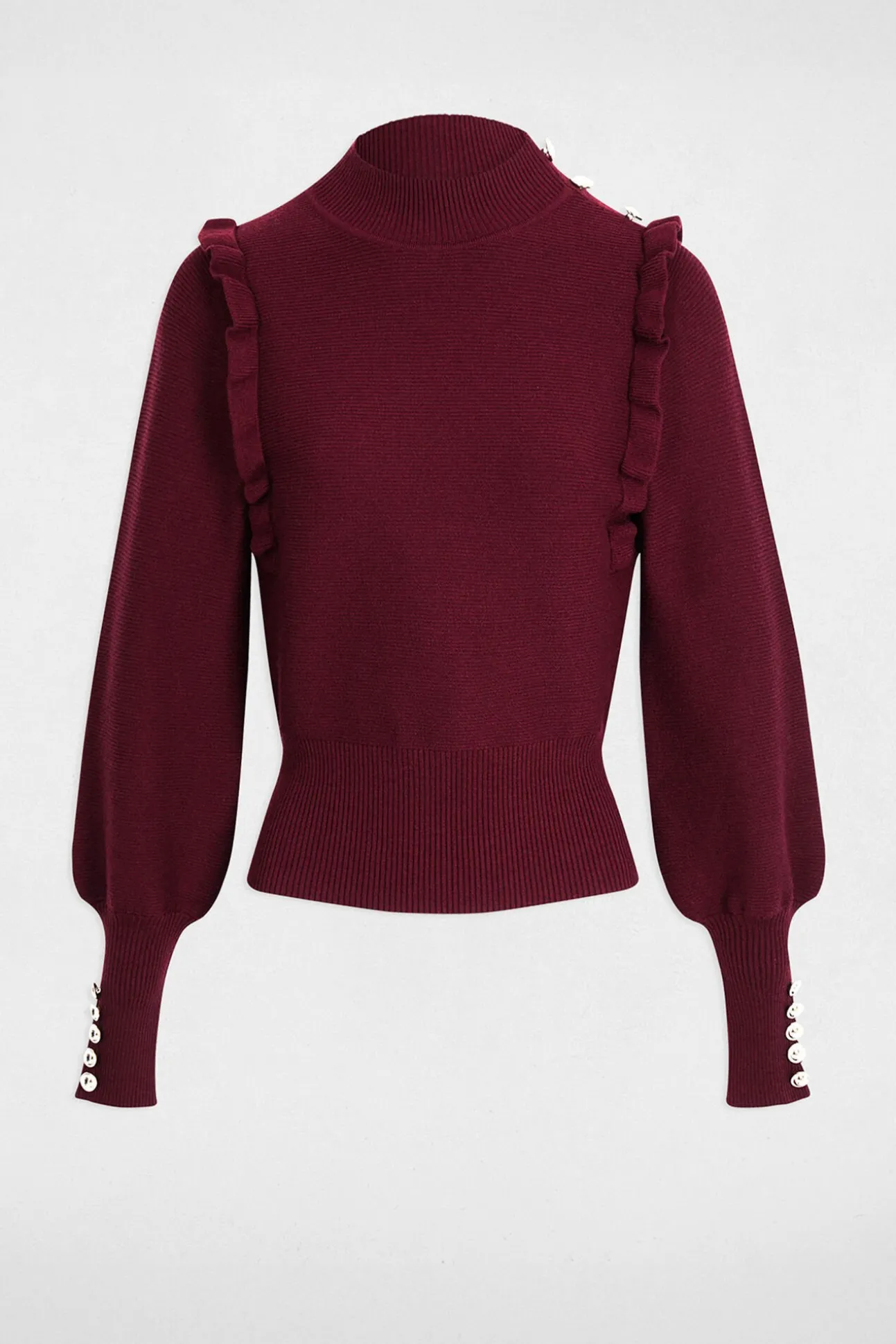 Jersey manga larga con volantes