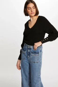 Jersey manga larga escote en V