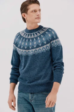 Jersey navideño fantasía lana cuello caja