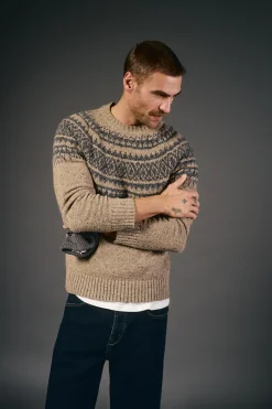 Jersey navideño jacquard cuello caja