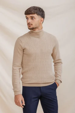 Jersey Nudos Cuello Vuelto