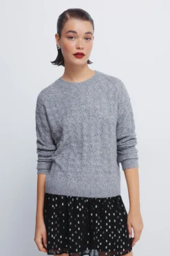 Jersey pointelle lurex