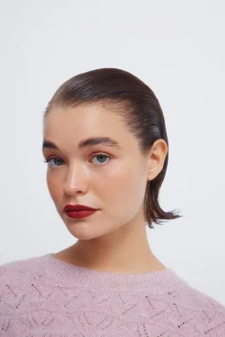 Jersey pointelle lurex