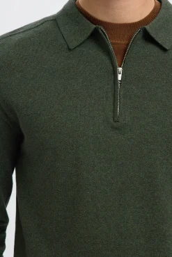 Jersey polo media cremallera 100% algodón.