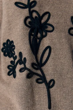 Jersey punto bordado flores