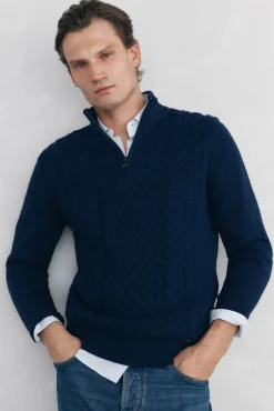 Jersey punto estructura lana cremallera