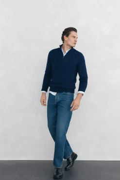 Jersey punto estructura lana cremallera