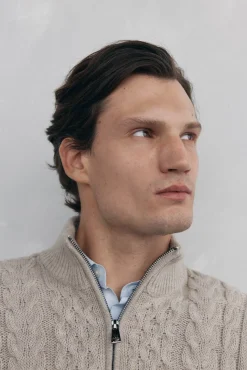 Jersey punto estructura lana cremallera