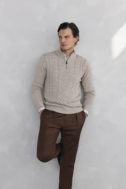 Jersey punto estructura lana cremallera