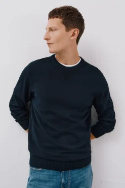 Jersey punto fino algodón cuello redondo