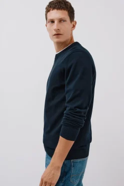 Jersey punto fino algodón cuello redondo