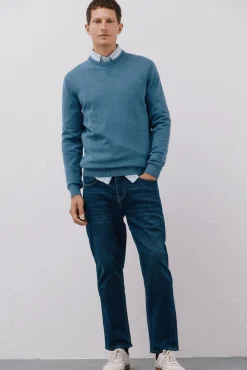 Jersey punto fino algodón cuello redondo