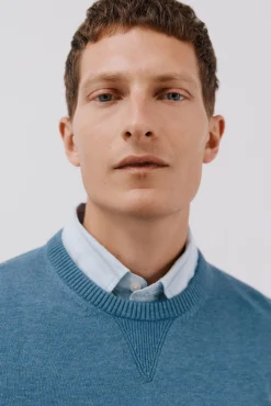 Jersey punto fino algodón cuello redondo