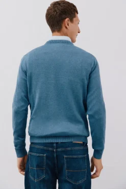 Jersey punto fino algodón cuello redondo