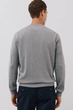 Jersey punto fino algodón cuello pico