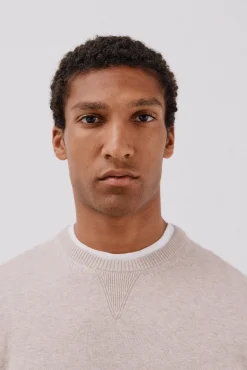 Jersey punto fino algodón cuello redondo