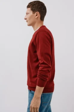 Jersey punto fino algodón cuello pico