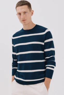 Jersey punto fino rayas cuello redondo