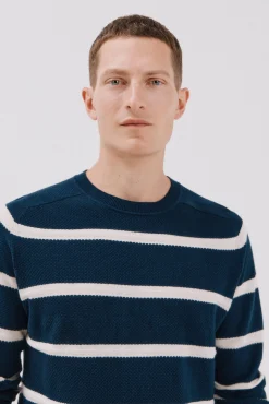 Jersey punto fino rayas cuello redondo