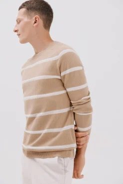 Jersey punto fino rayas cuello redondo