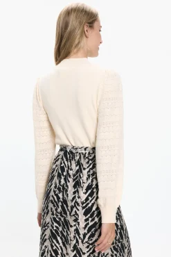 Jersey punto manga efecto encaje