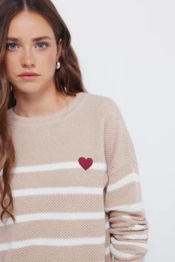 Jersey rayas algodón corazón