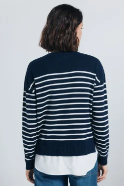 Jersey rayas combinado detalle bordado