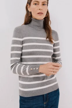 Jersey rayas cuello vuelto