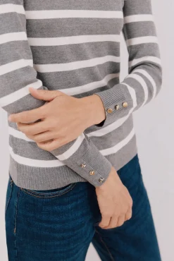 Jersey rayas cuello vuelto