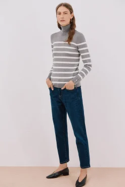 Jersey rayas cuello vuelto