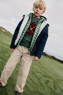 Jersey rombos caqui niño