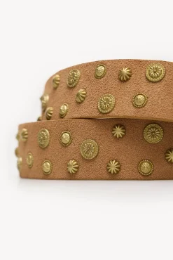 Lianna. Cinturón serraje con tachas