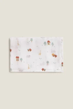 Muselina gasa algodón casitas