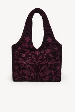Nuria. Bolso hobo terciopelo bordado