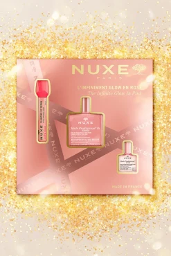 NUXE COFRE REGALO GLOW INFINITO ROSA - VERY ROSE SERUM LABIAL + HUILE PROD FLORAL OR + HUILE PROD FLORAL