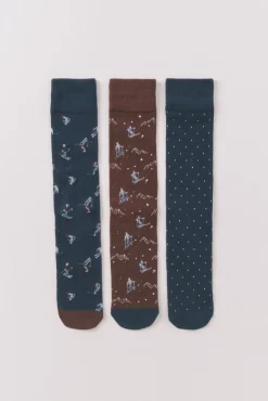 Pack 3 calcetines largos algodón ski
