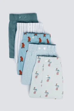 Pack 5 calzoncillos popelín estampados