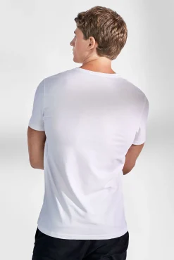 Pack 2 camisetas elásticas cuello pico blanco