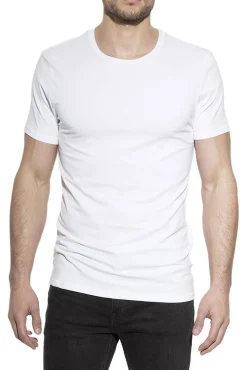 Pack 2 camisetas elásticas cuello caja algodón orgánico blancas