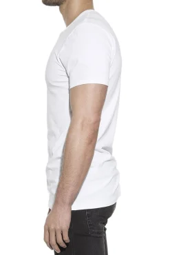 Pack 2 camisetas elásticas cuello caja algodón orgánico blancas