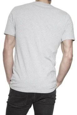 Pack 2 camisetas elásticas cuello caja algodón orgánico gris melange