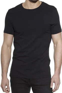 Pack 2 camisetas elásticas cuello caja algodón orgánico negras