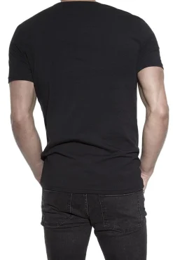 Pack 2 camisetas elásticas cuello caja algodón orgánico negras