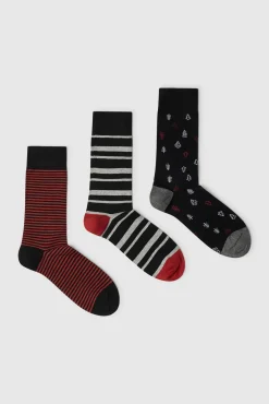 Pack de 3 calcetines rayas Navidad