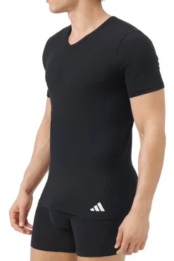 Pack de 2 camisetas de cuello pico de algodón elástico para hombre