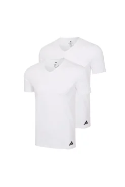 Pack de 2 camisetas de cuello pico de algodón elástico para hombre