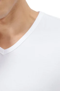 Pack de 2 camisetas de cuello pico de algodón elástico para hombre